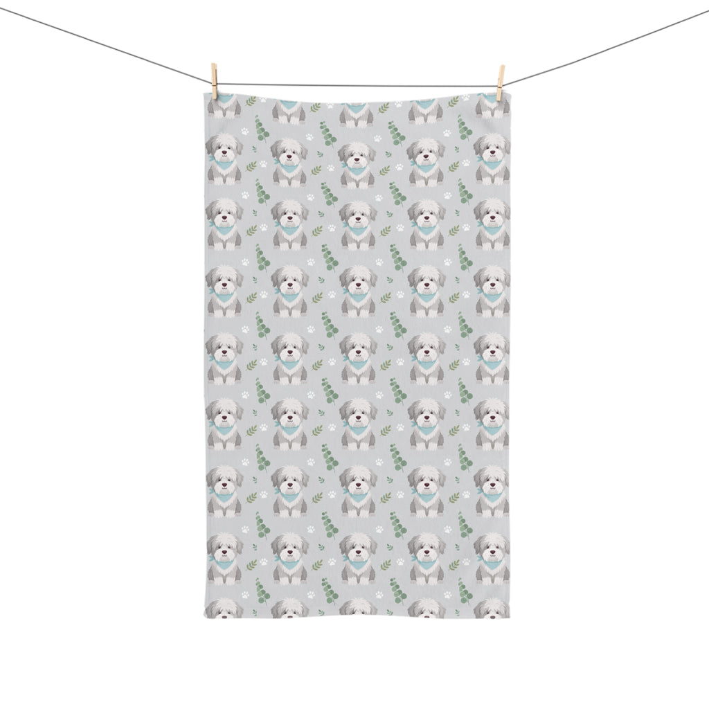 Shaggy Dog Pattern Hand Towel | DeMichele Homewares