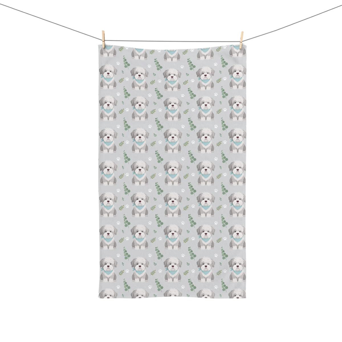 Shaggy Dog Pattern Hand Towel | DeMichele Homewares
