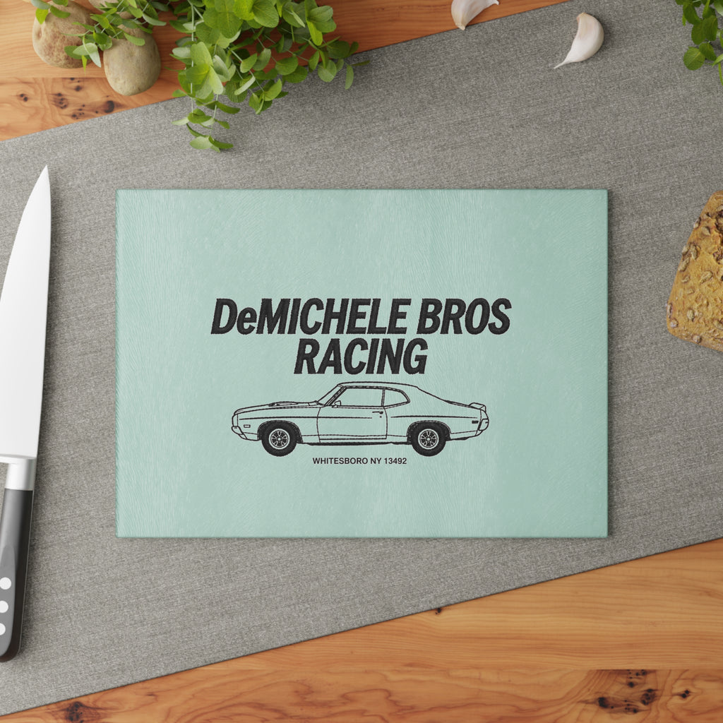 DeMichele Bros Racing Glass Cutting Board | DeMichele Homewares