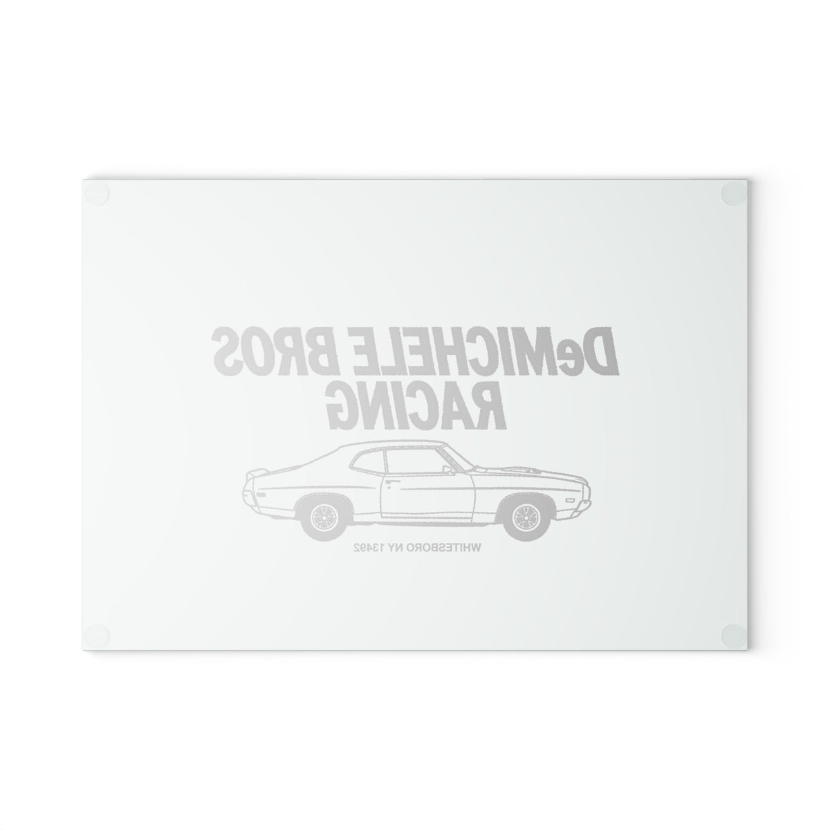 DeMichele Bros Racing Glass Cutting Board | DeMichele Homewares