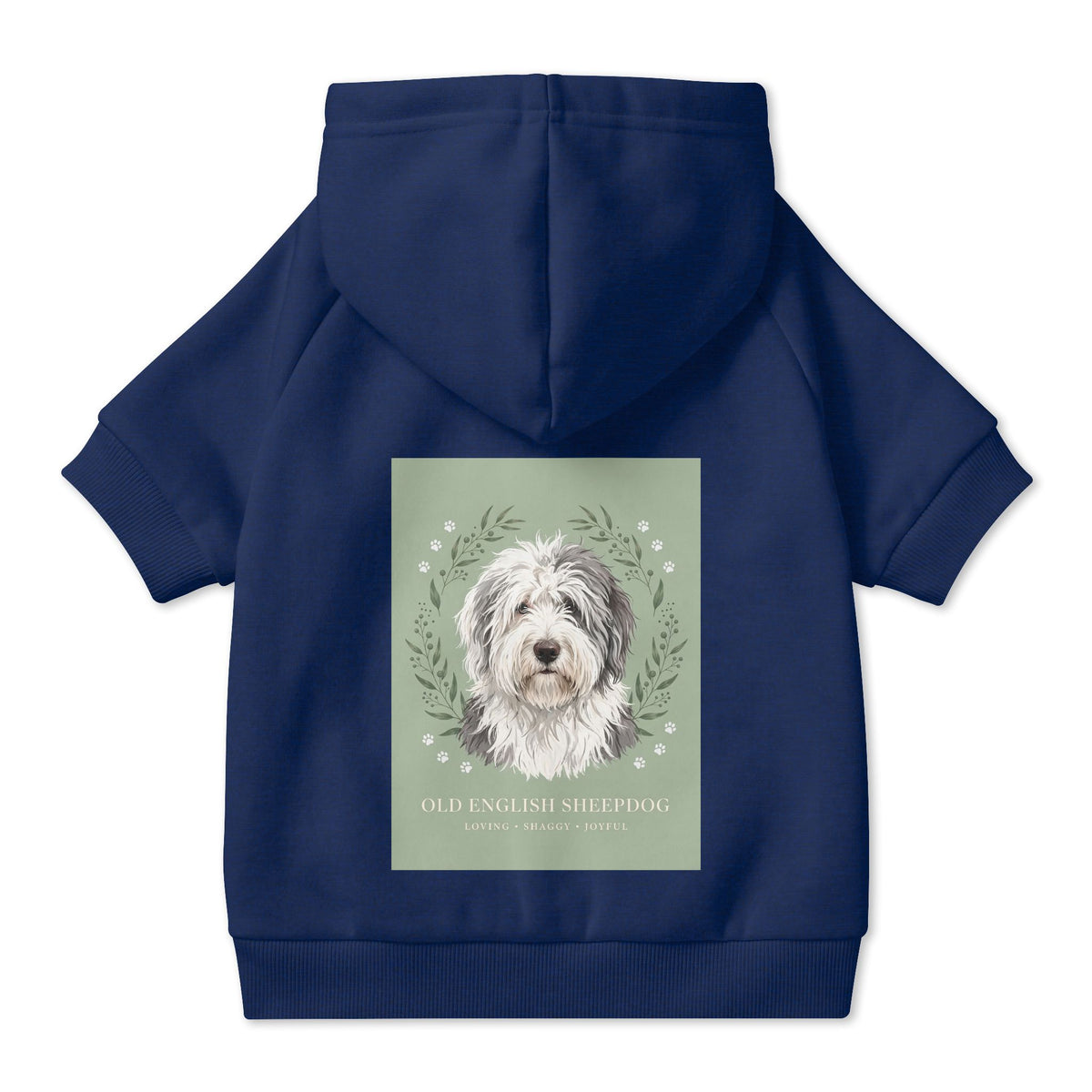 Old English Sheepdog Pet Hoodie with Collar Hole