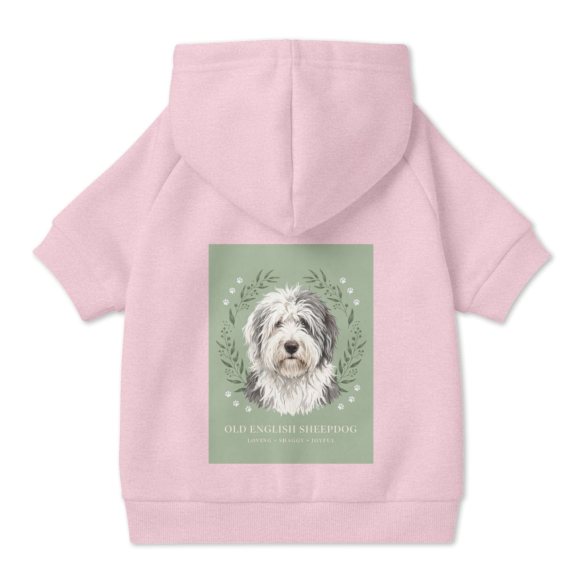 Old English Sheepdog Pet Hoodie with Collar Hole