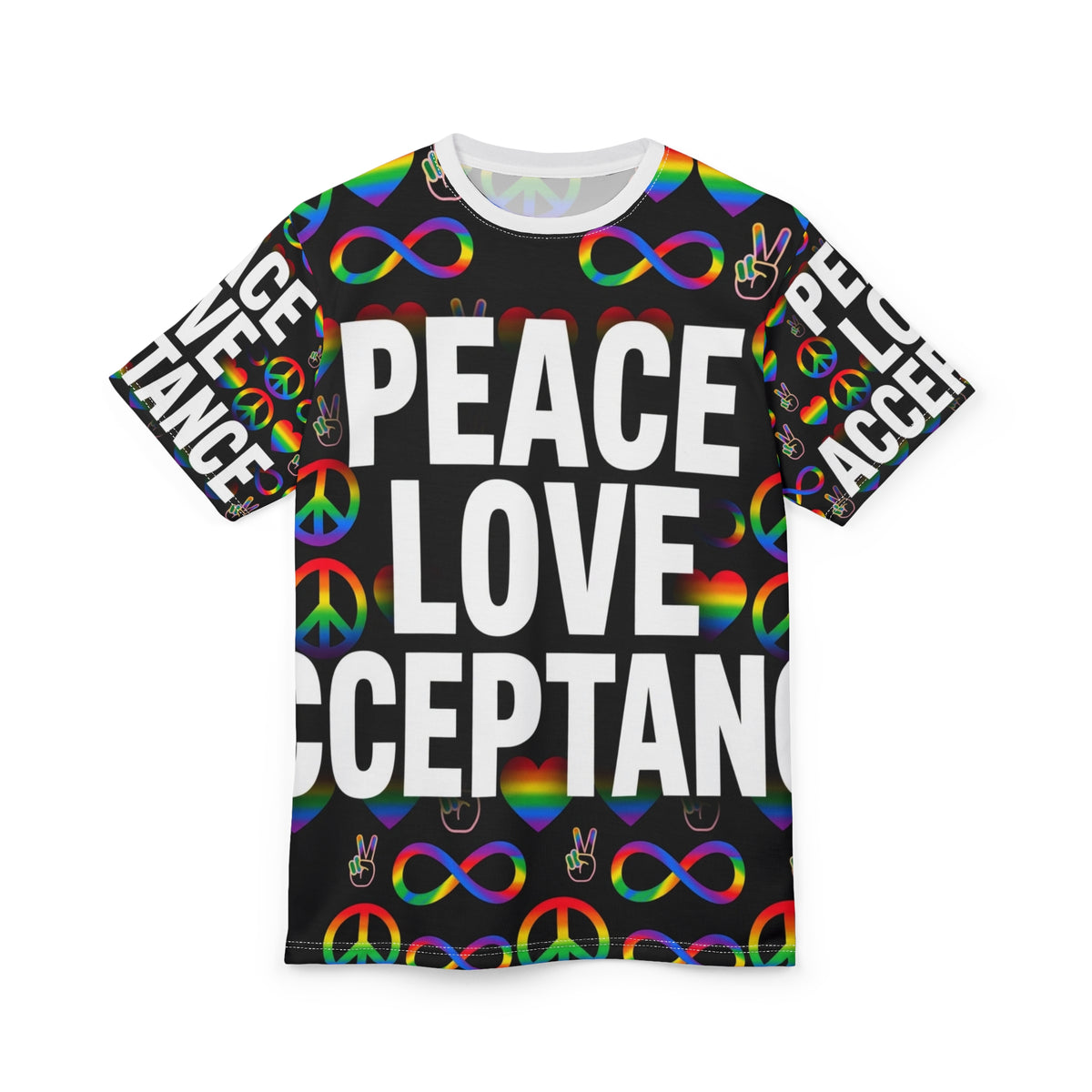 Peace Love Acceptance All-Over Tee