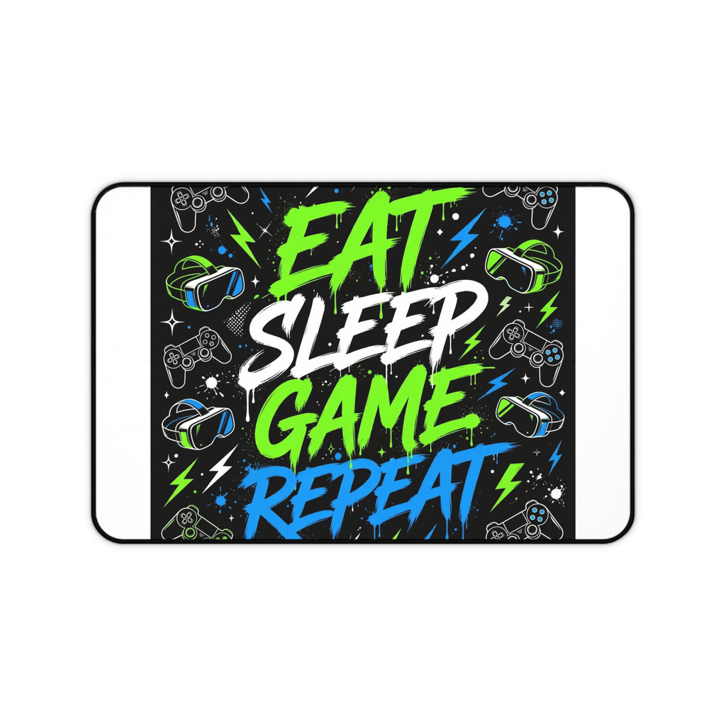 Eat Sleep Game Repeat Gaming Desk Mat