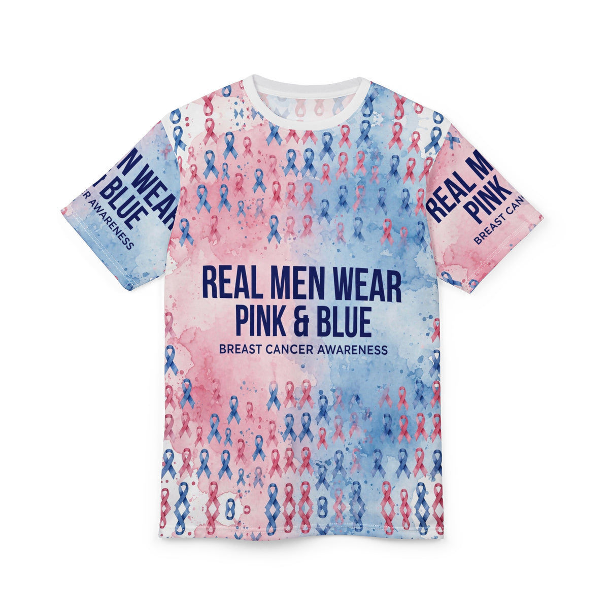 Real Men Wear Pink Blue All-Over Tee