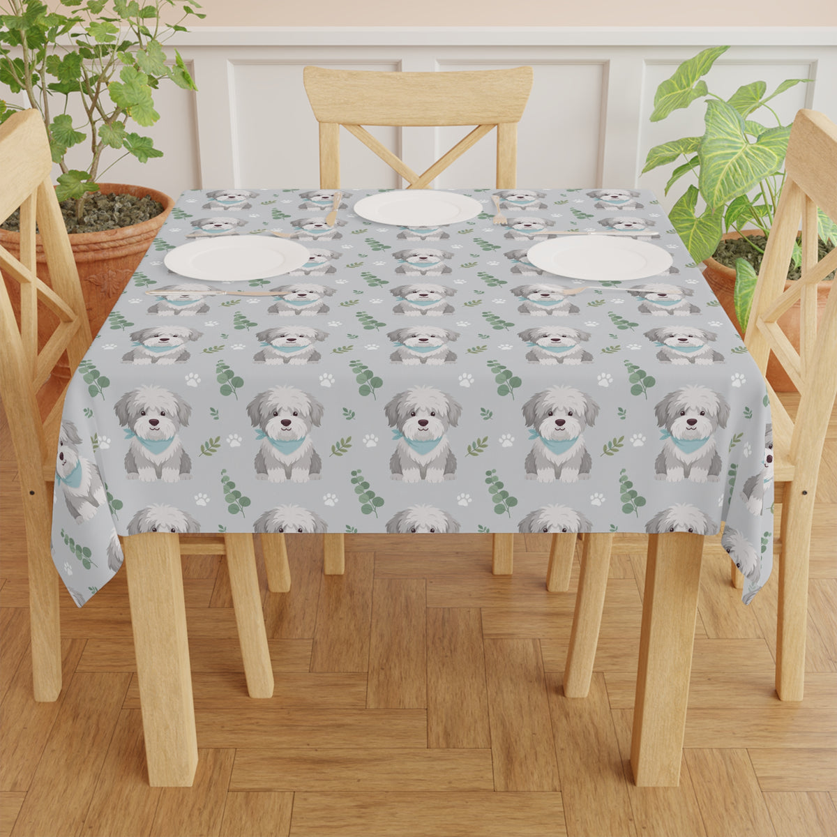 Shaggy Dog Pattern Tablecloth | DeMichele Homewares