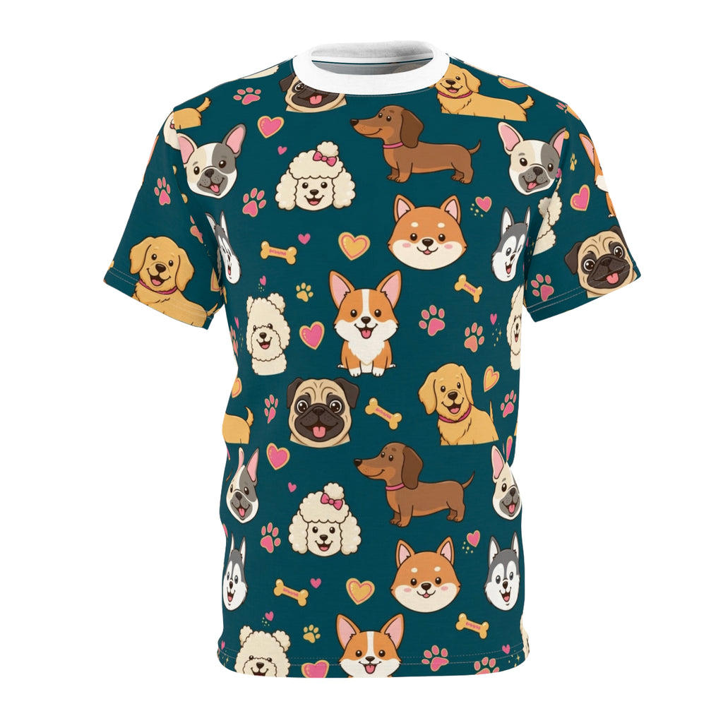 Teal Pups All-Over Tee