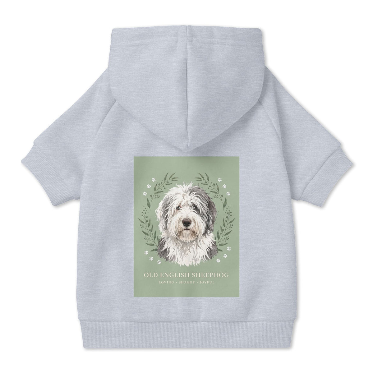 Old English Sheepdog Pet Hoodie with Collar Hole