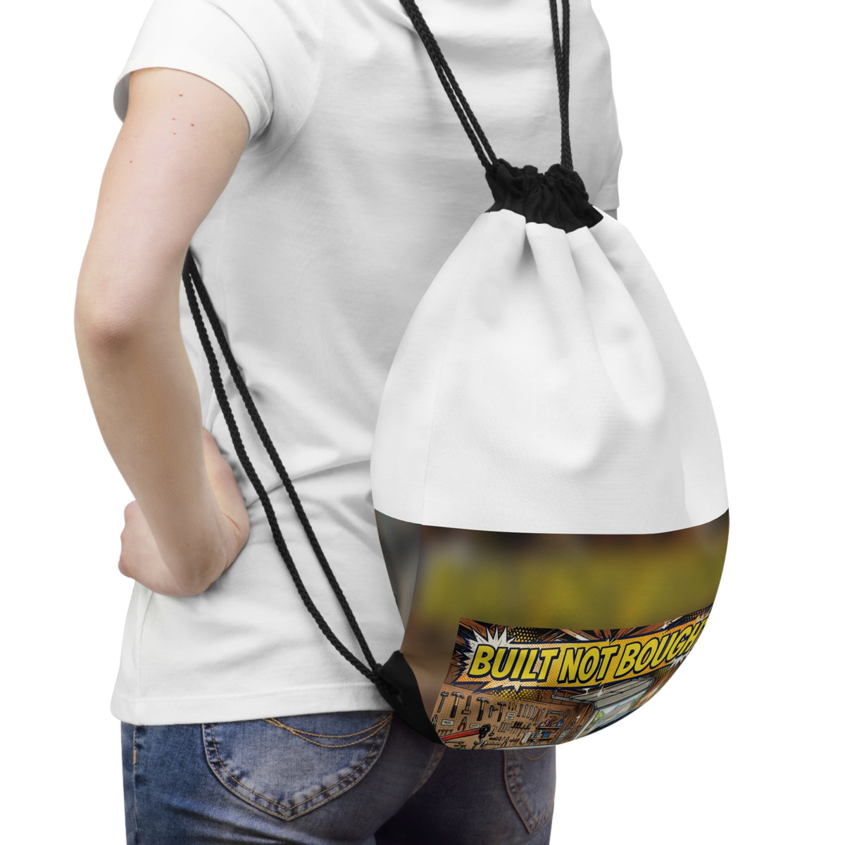 Built Not Bought Classic Car Drawstring Bag