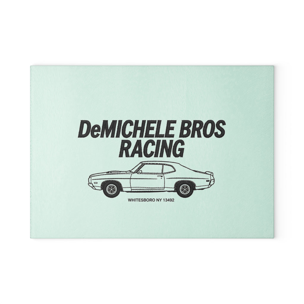 DeMichele Bros Racing Glass Cutting Board | DeMichele Homewares