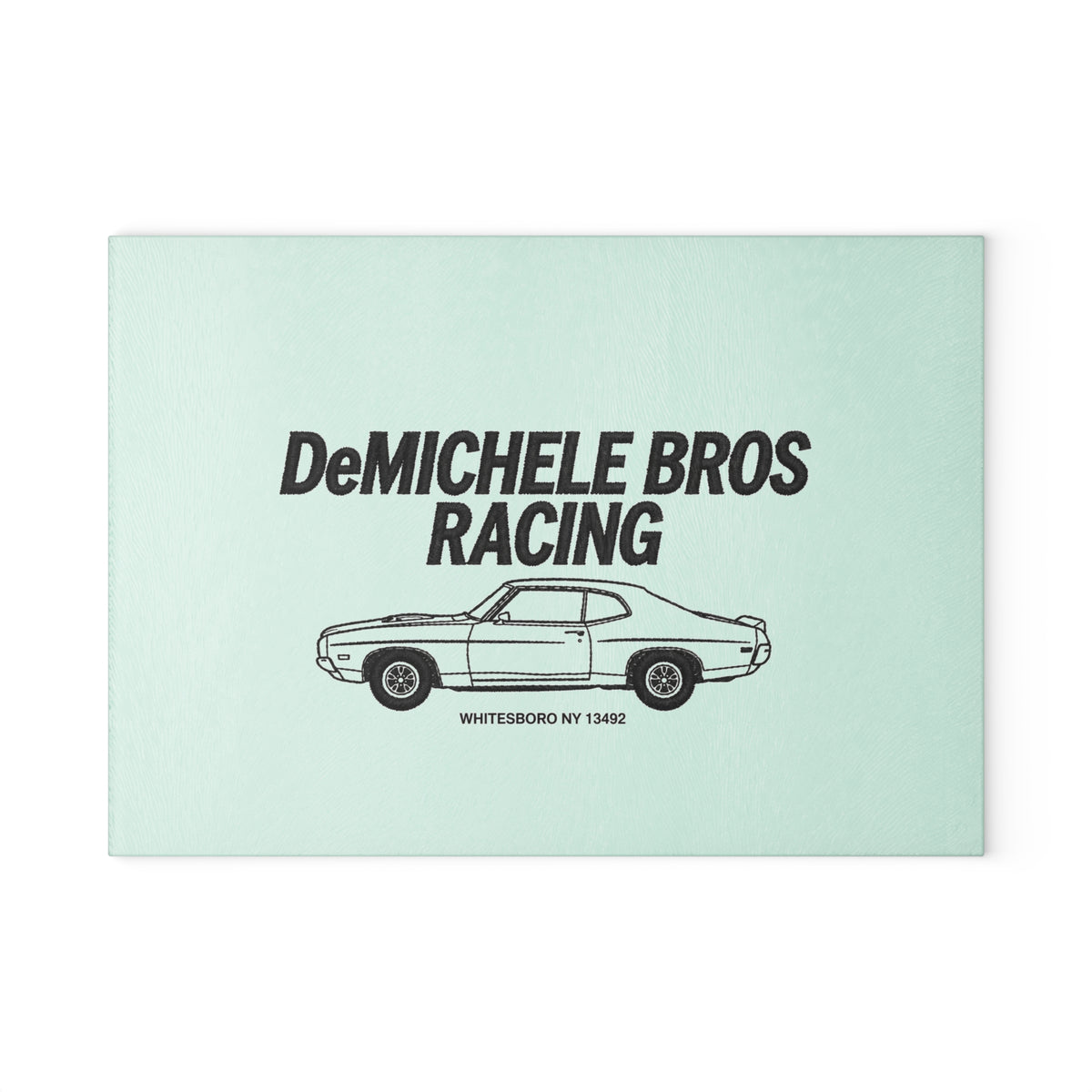 DeMichele Bros Racing Glass Cutting Board | DeMichele Homewares