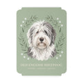 Old English Sheepdog Flat Greeting Card | DeMichele Homewares