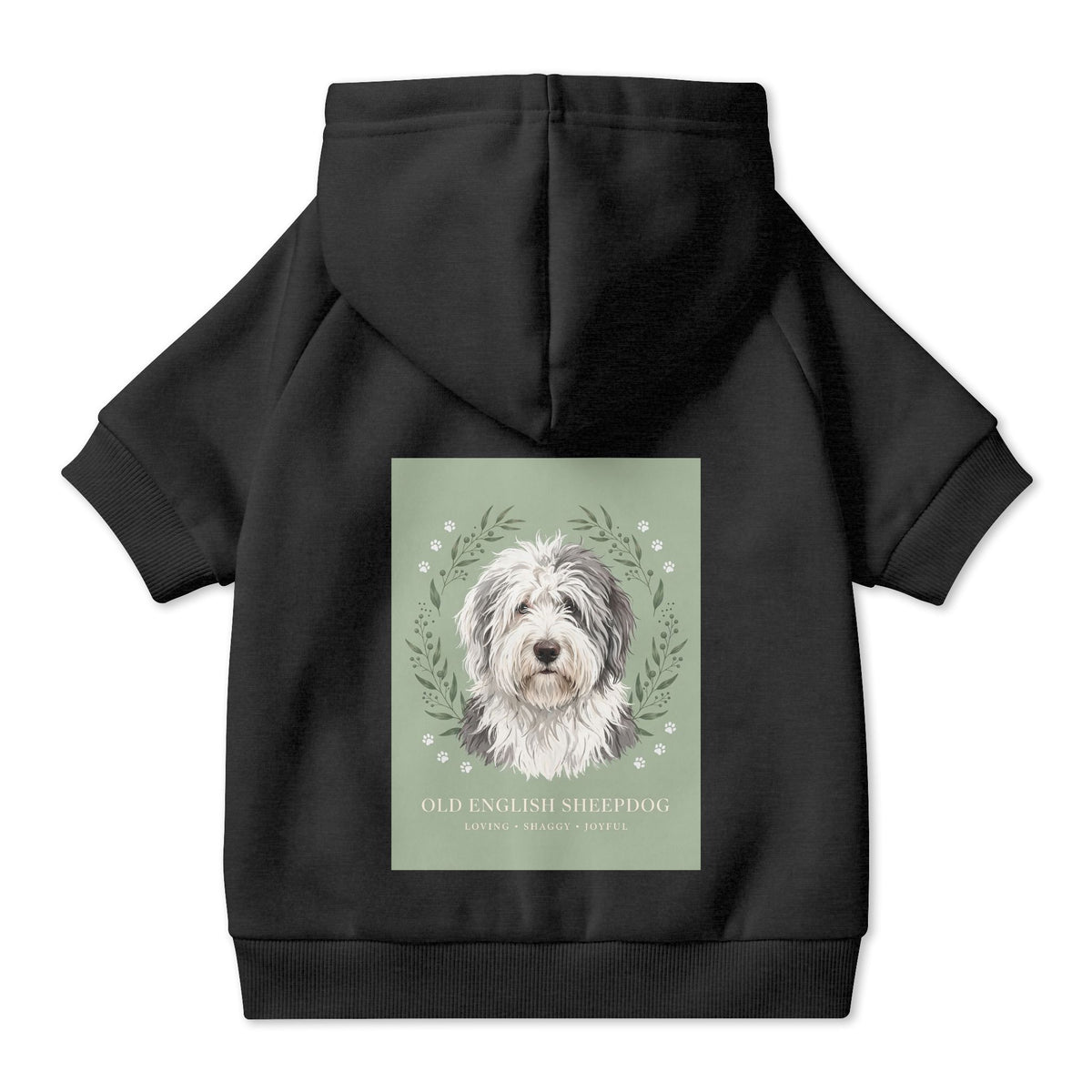 Old English Sheepdog Pet Hoodie with Collar Hole