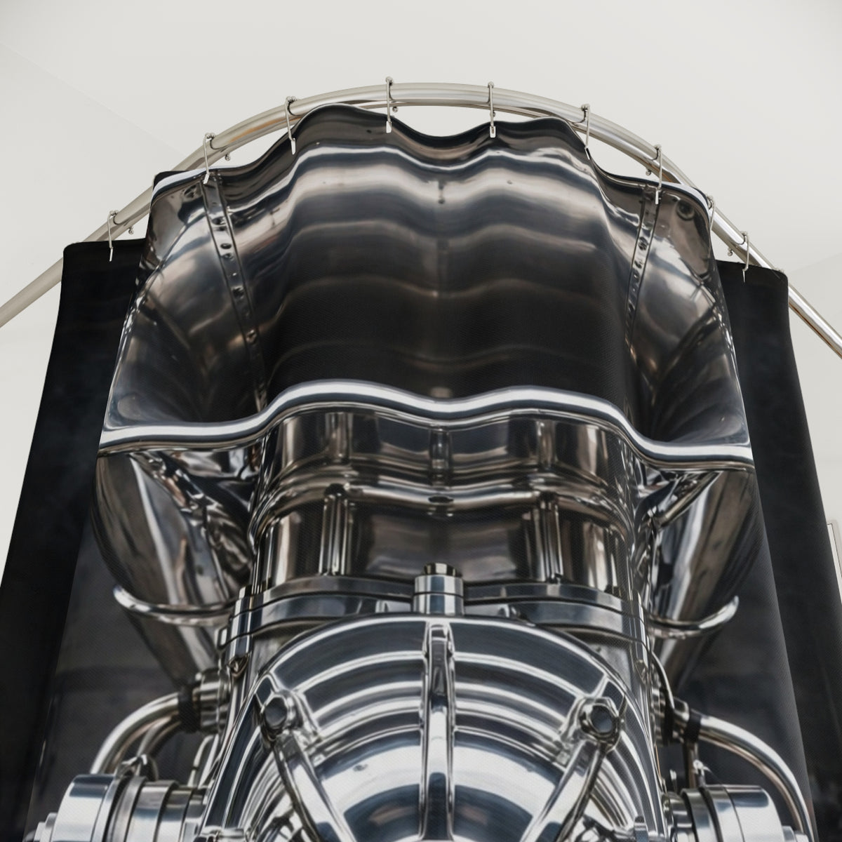Supercharger Engine Shower Curtain | DeMichele Homewares