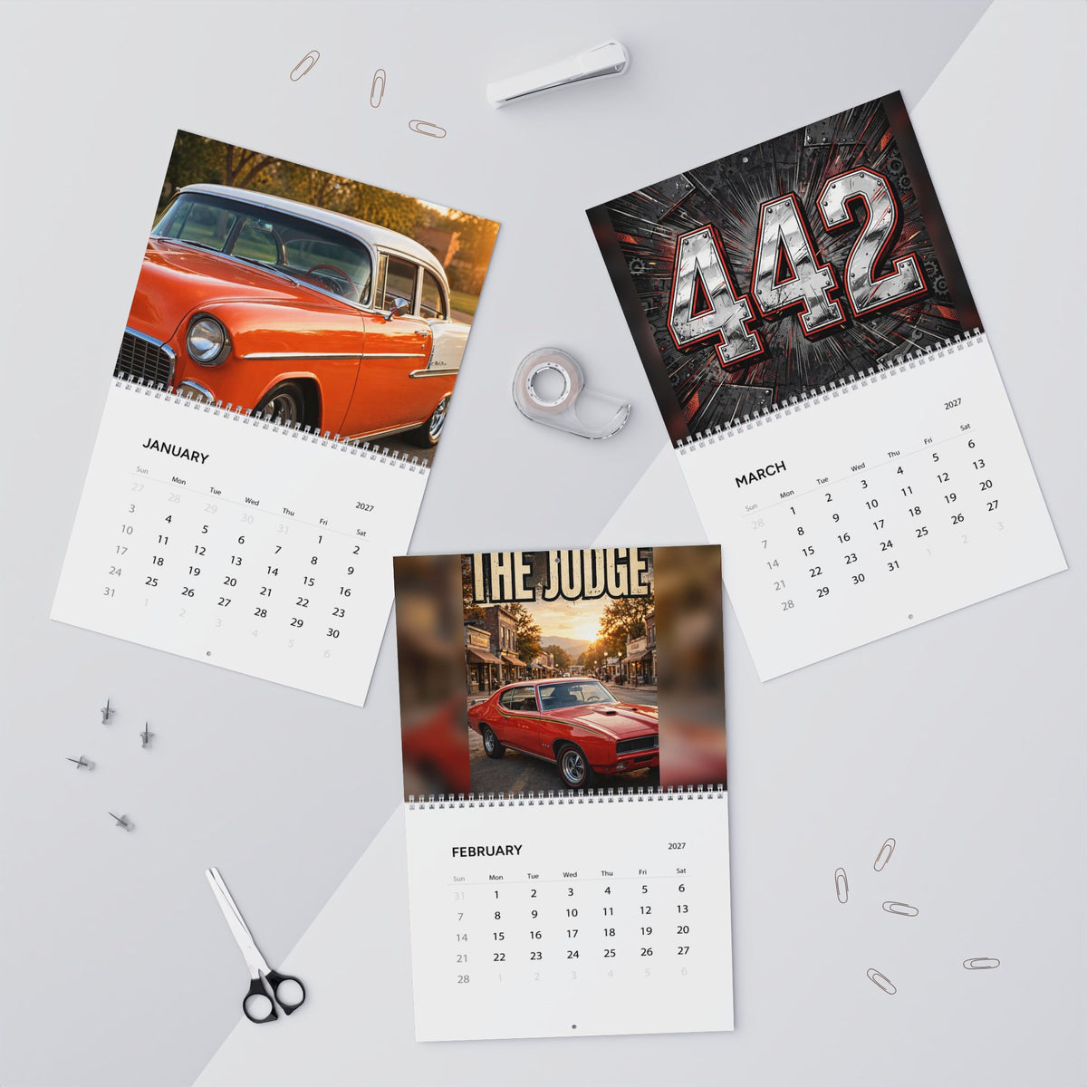 Muscle Cars 2027 Wall Calendar
