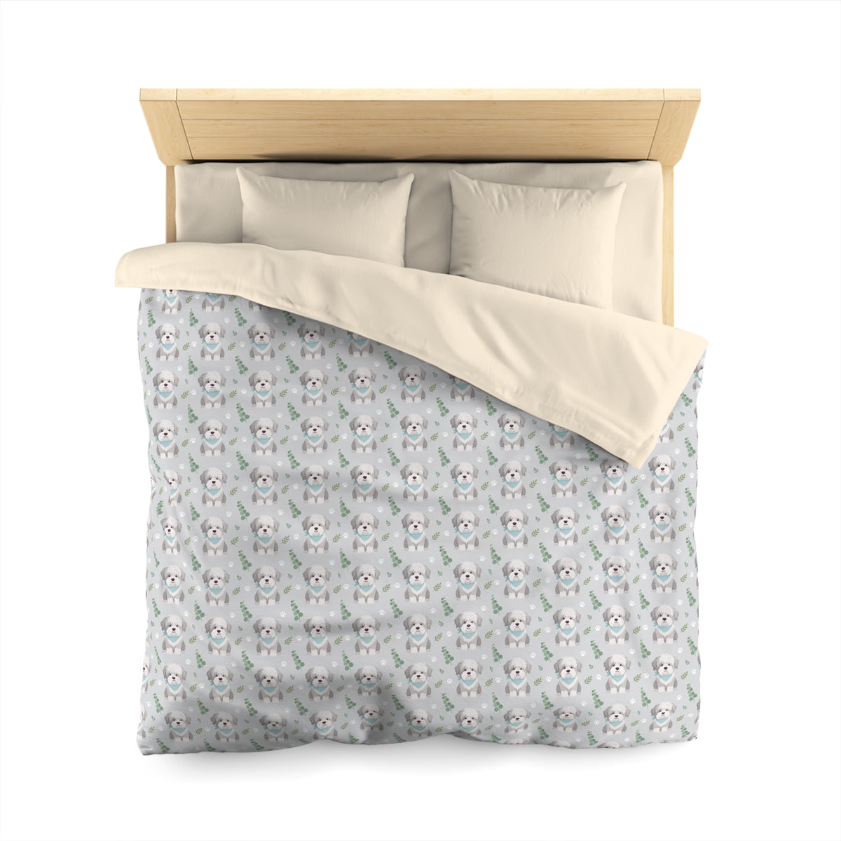 Shaggy Dog Pattern Microfiber Duvet Cover | DeMichele Homewares