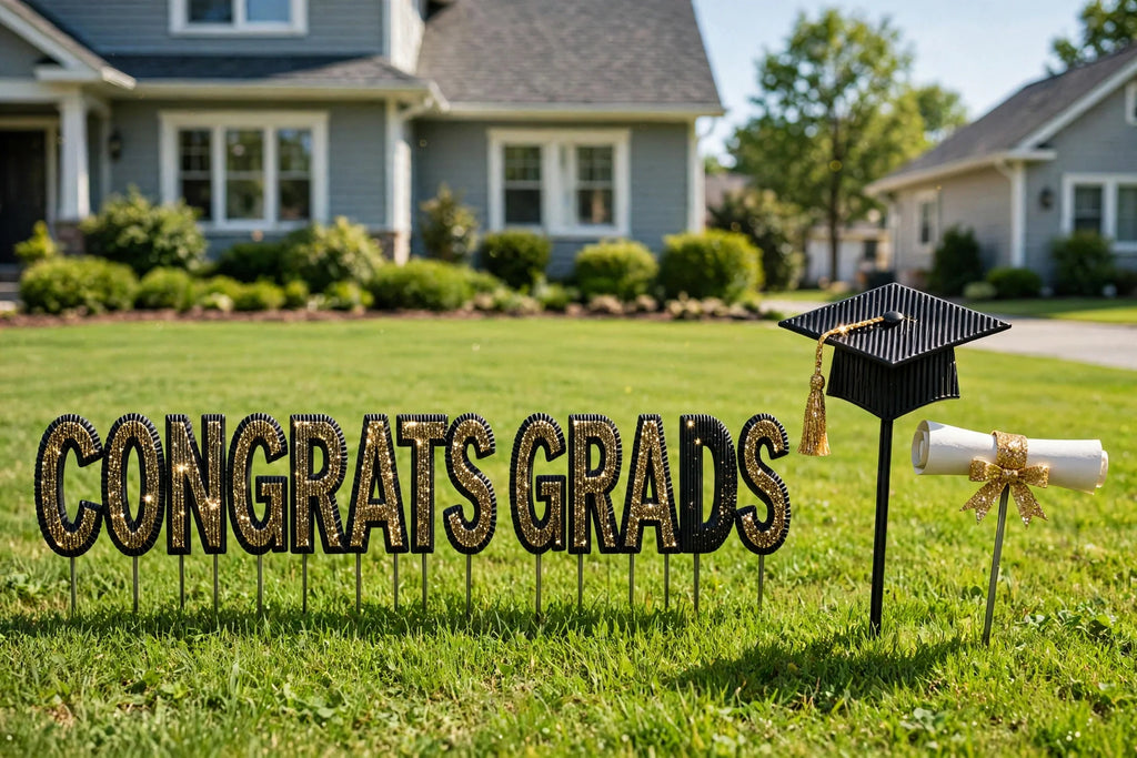 Congrats Grads Yard Letter Set | DeMichele Yard Cards — fancy finish